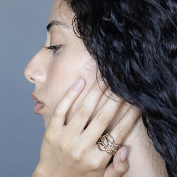 Banksia Lace Ring - Yellow Bronze | Kirsten Muenster Jewelry