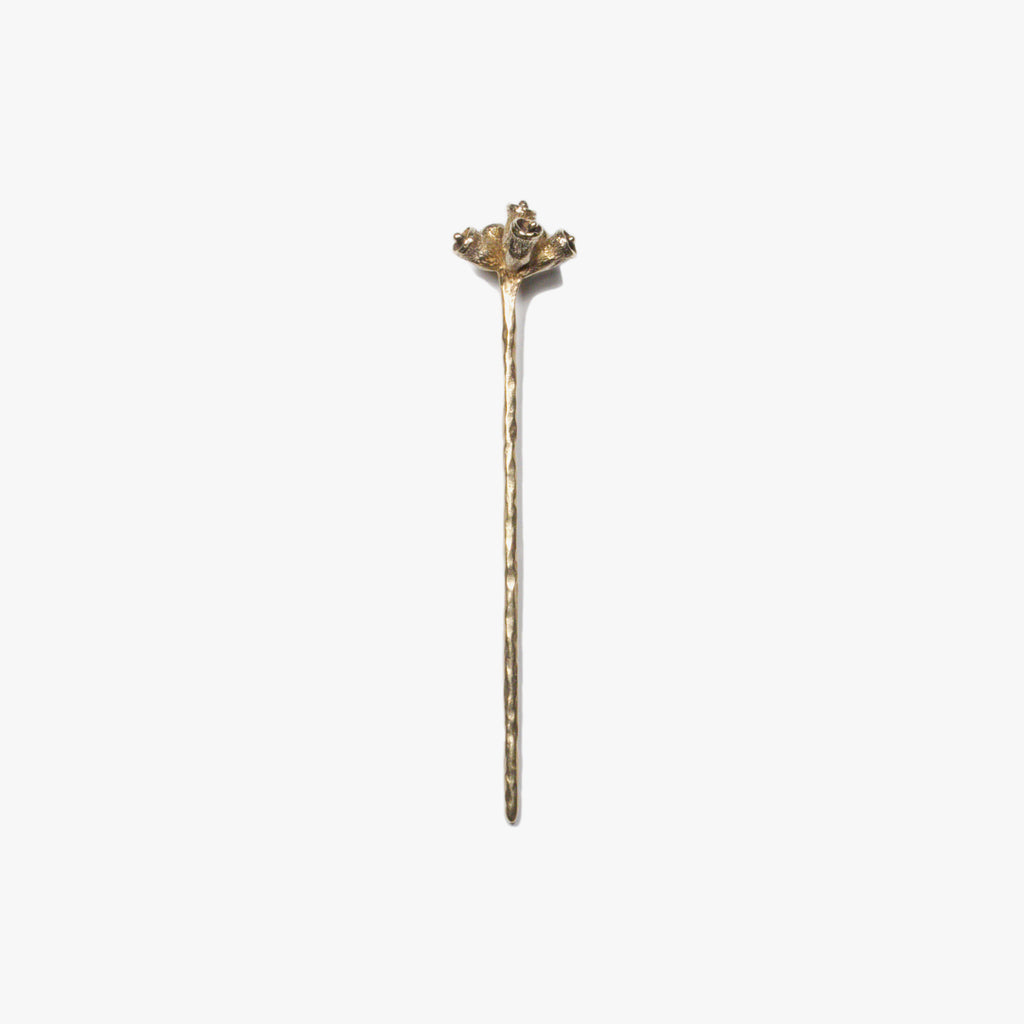 Bell Pod Hair Stick - Yellow Bronze | Kirsten Muenster Jewelry