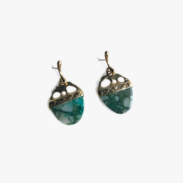 Chrysocolla Grotto Earrings | Kirsten Muenster Jewelry