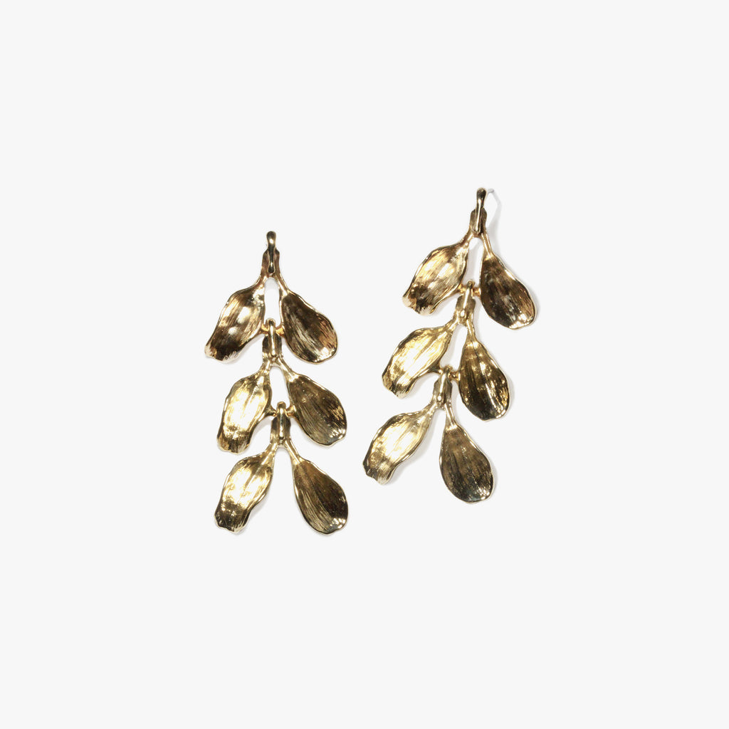 Dyad Three Tier Earrings - Yellow Bronze | Kirsten Muenster Jewelry