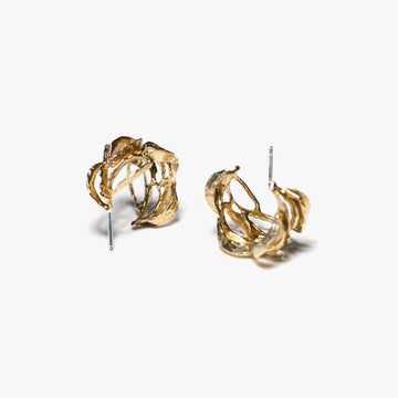 Banksia Hoop Earrings - Yellow Bronze | Kirsten Muenster Jewelry