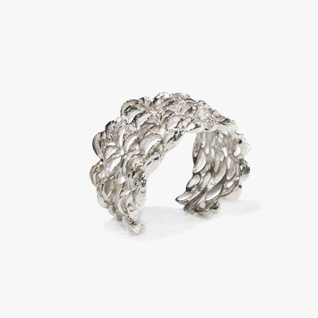 Xlarge Banksia Cuff Bracelet - Silver | Kirsten Muenster Jewelry