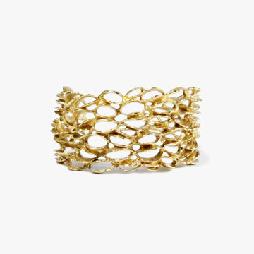 Xlarge Banksia Cuff Bracelet - Yellow Bronze | Kirsten Muenster Jewelry