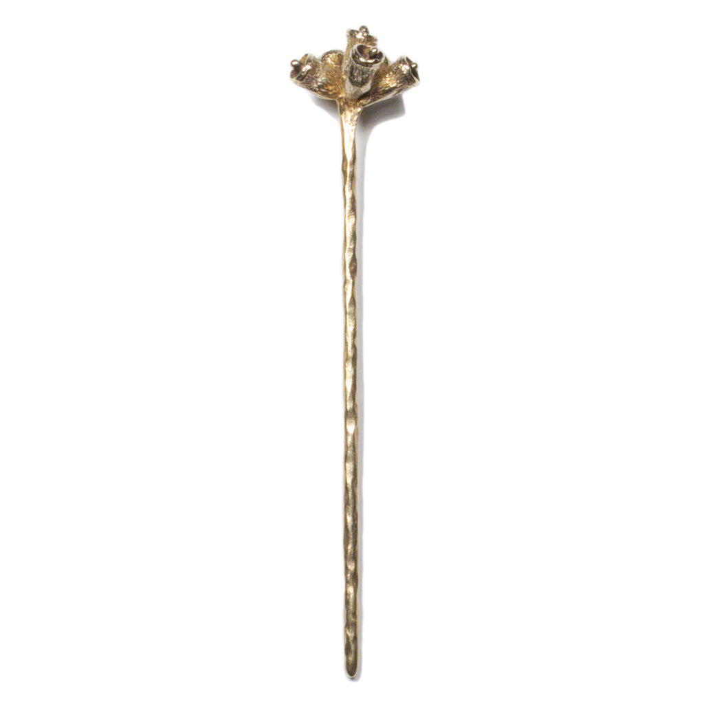 Bell Pod Hair Stick - Yellow Bronze | Kirsten Muenster Jewelry